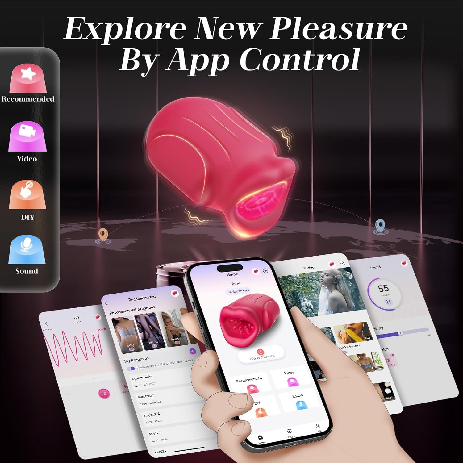OralPulse App Control Male Stroker Trainer 10 Modes