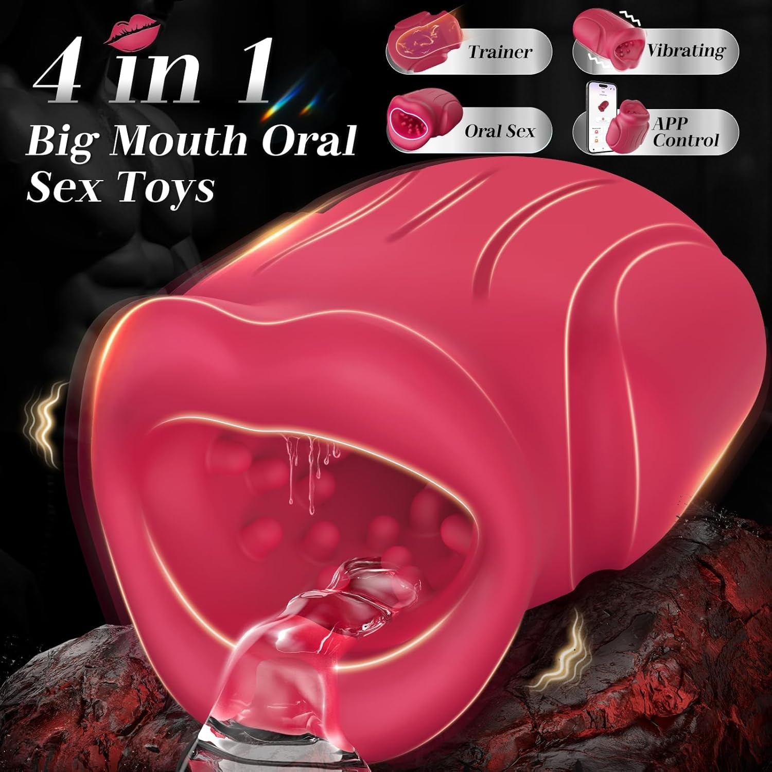 OralPulse App Control Male Stroker Trainer 10 Modes