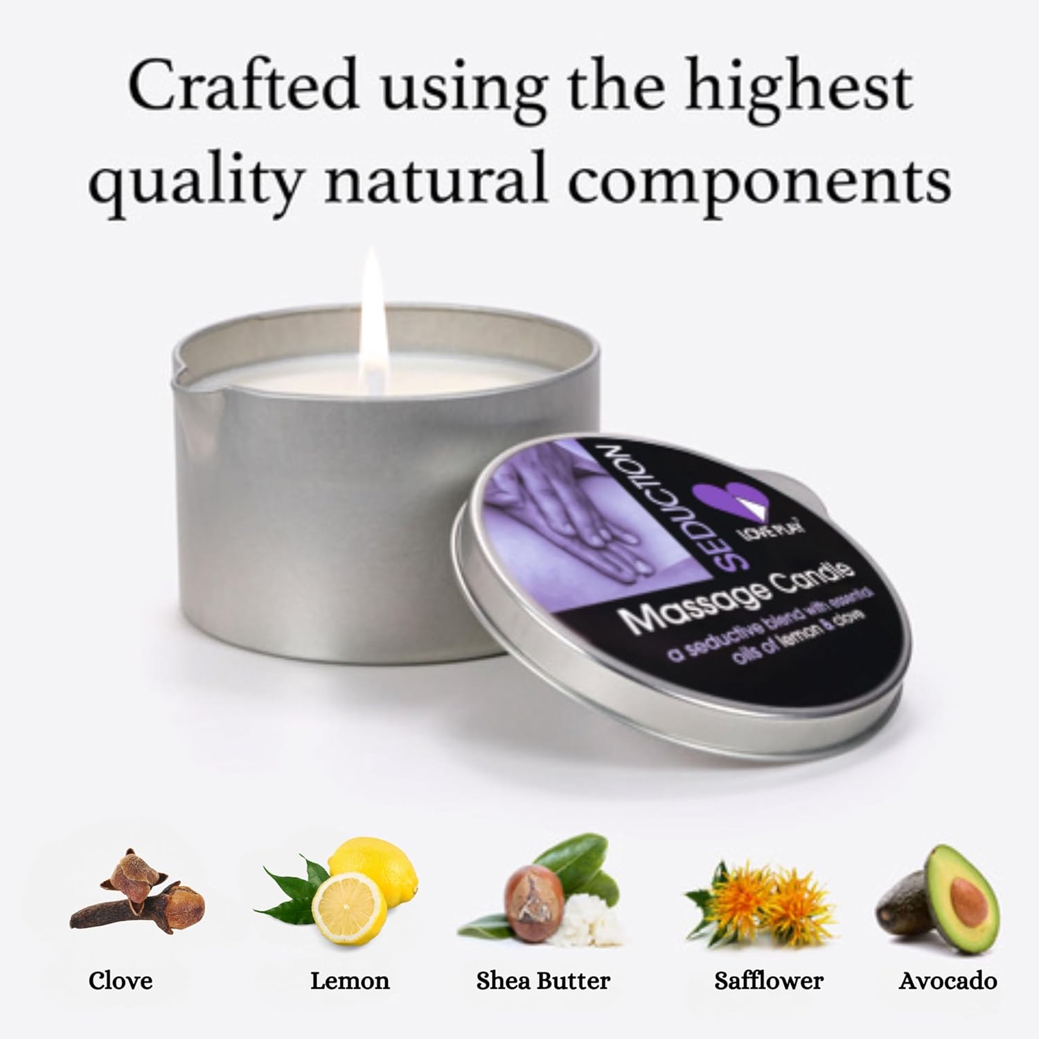 Lemon & Clove Sensual Massage Oil Candle
